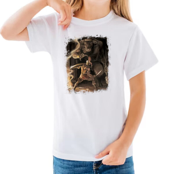 Camiseta Infanto Juvenil Mitologia Teseu vs Minotauro 01 - Imagem 3