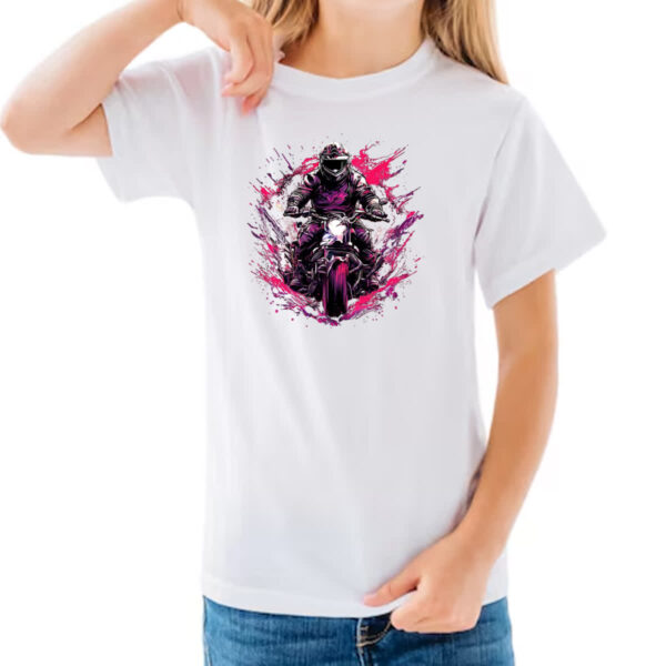 Camiseta Infanto Juvenil Moto Rider Splash Art - Imagem 3