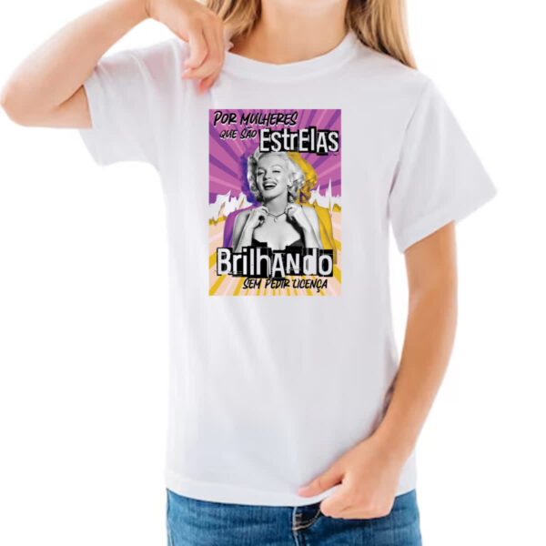 Camiseta Infanto Juvenil Mulher brilhando - Imagem 3