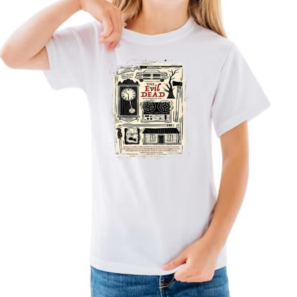 Camiseta Infanto Juvenil Nostalgia A morte do Demonio Elementos - Imagem 3
