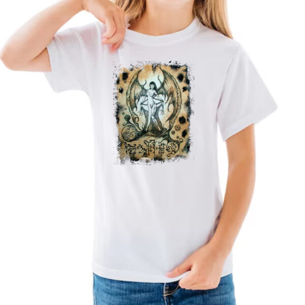 Camiseta Infanto Juvenil Necronomicon Fragmento Succubus - Imagem 3