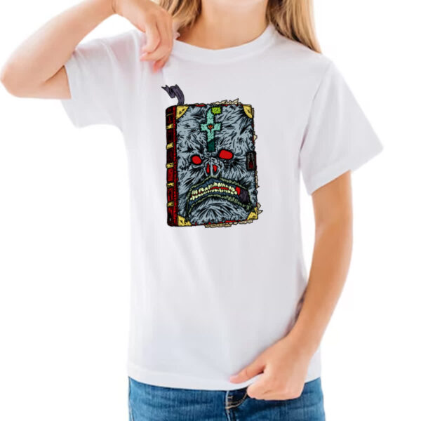 Camiseta Infanto Juvenil Necronomicon Ilustracao - Imagem 3