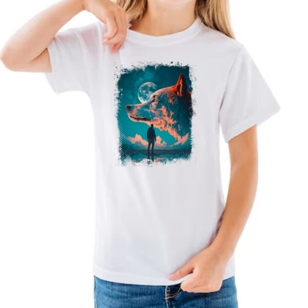 Camiseta Infanto Juvenil Nuvens em forma de lobo - Imagem 3
