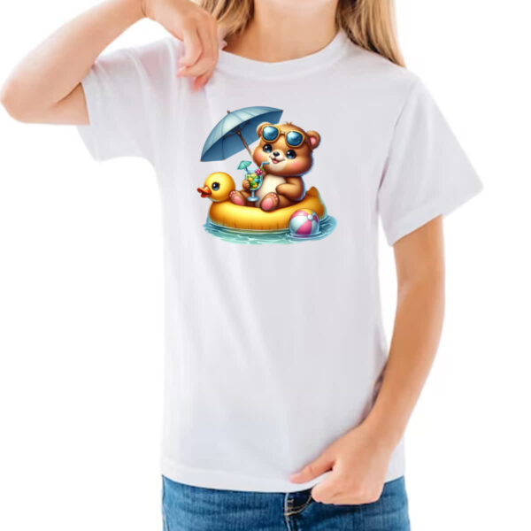 Camiseta Infanto Juvenil Urso na boia - Imagem 3