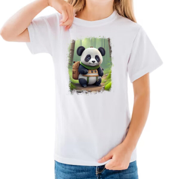Camiseta Infanto Juvenil Urso panda aventureiro - Imagem 3
