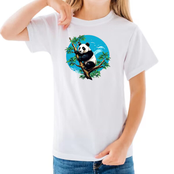 Camiseta Infanto Juvenil Urso panda na arvore - Imagem 3