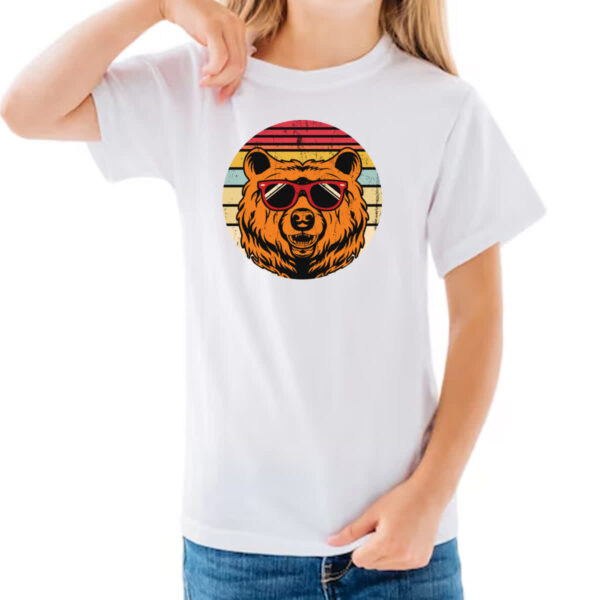 Camiseta Infanto Juvenil Urso ray ban sunset - Imagem 3