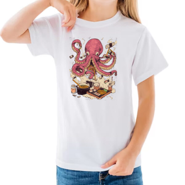 Camiseta Infanto Juvenil Octopus cozinheiro - Imagem 3