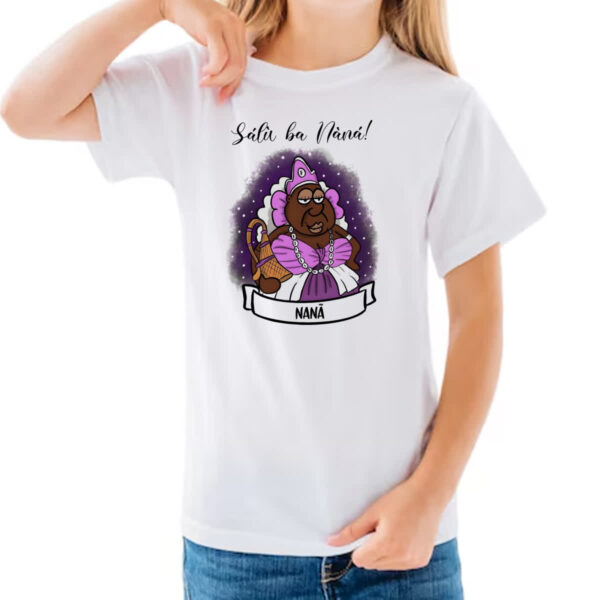 Camiseta Infanto Juvenil Orixas Cartoon Nana Salu ha nana - Imagem 3