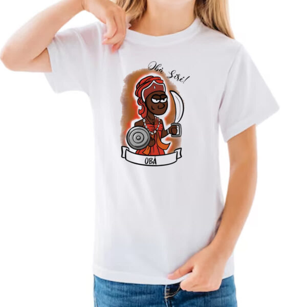 Camiseta Infanto Juvenil Orixas Cartoon Oba sire - Imagem 3