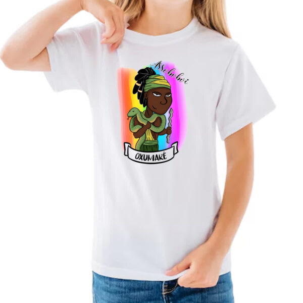 Camiseta Infanto Juvenil Orixas Cartoon Oxumare Arrobohvi - Imagem 3