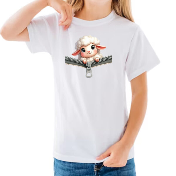 Camiseta Infanto Juvenil Ovelha no ziper - Imagem 3