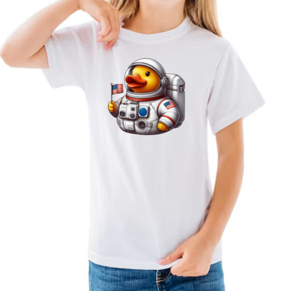 Camiseta Infanto Juvenil Patinho de borracha Astronauta - Imagem 3
