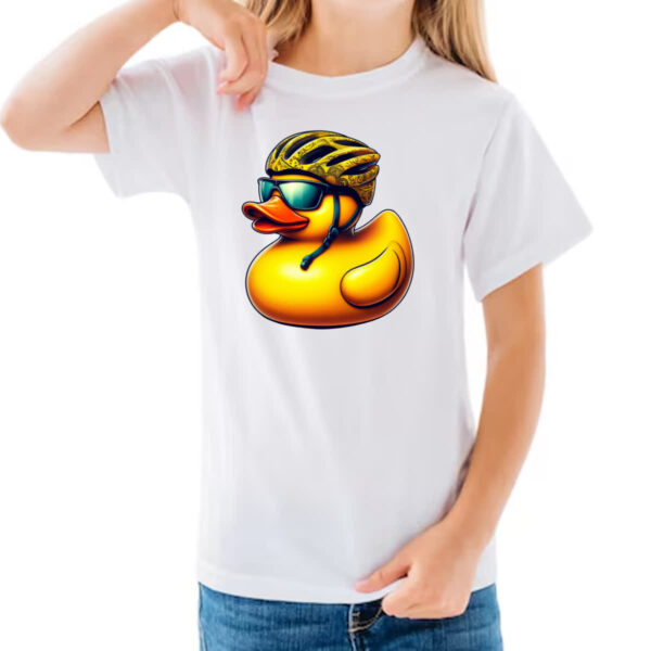 Camiseta Infanto Juvenil Patinho de borracha Ciclista - Imagem 3