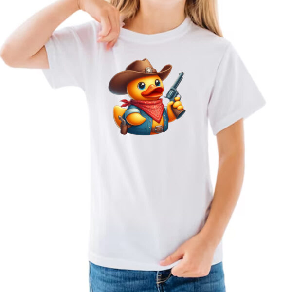 Camiseta Infanto Juvenil Patinho de borracha Cowboy - Imagem 3