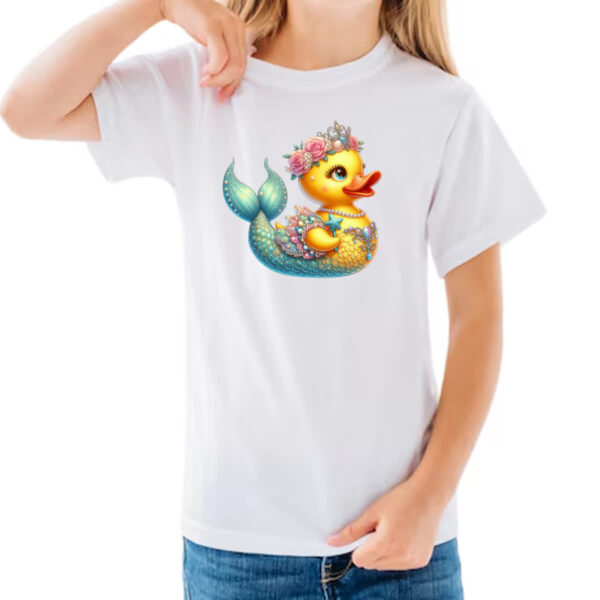 Camiseta Infanto Juvenil Patinho de borracha Sereia - Imagem 3