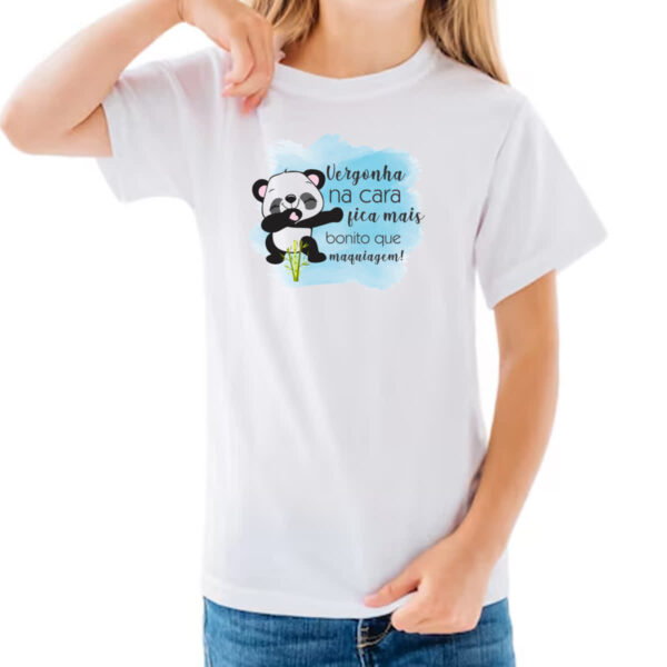 Camiseta Infanto Juvenil Panda vergonha na cara - Imagem 3