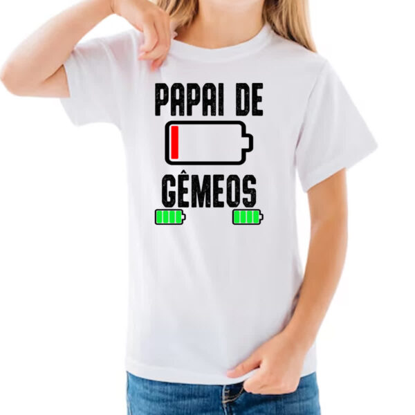 Camiseta Infanto Juvenil Papai de gemeos - Imagem 3