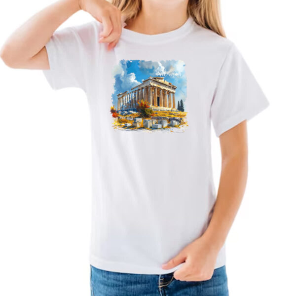 Camiseta Infanto Juvenil Partenon watercolor - Imagem 3