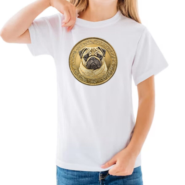 Camiseta Infanto Juvenil Pug coin - Imagem 3