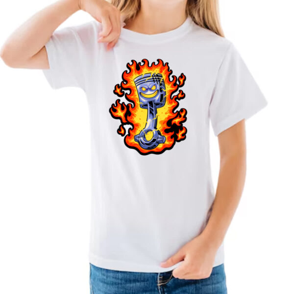 Camiseta Infanto Juvenil Pistao flamejante - Imagem 3