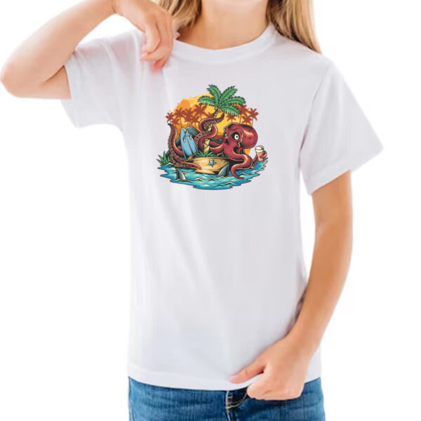 Camiseta Infanto Juvenil Polvo na ilha - Imagem 3
