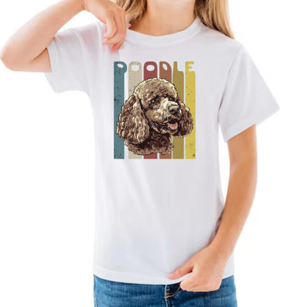 Camiseta Infanto Juvenil Poodle retro vintage - Imagem 3