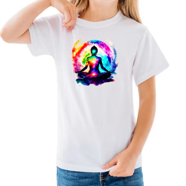 Camiseta Infanto Juvenil Posicao Lotus Chakra - Imagem 3