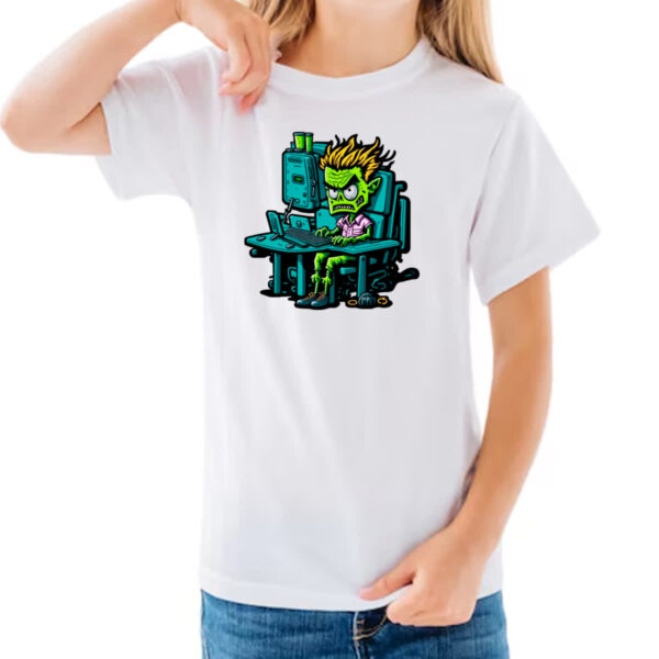 Camiseta Infanto Juvenil Programador Escravo Zumbi - Imagem 3