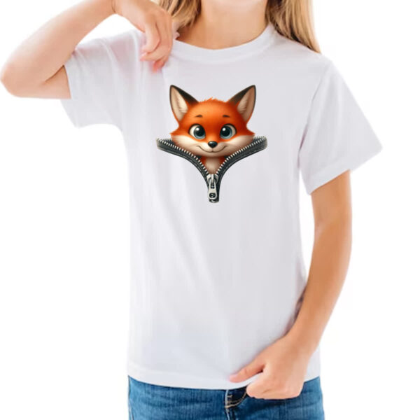 Camiseta Infanto Juvenil Raposa no ziper - Imagem 3