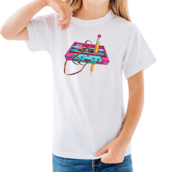Camiseta Infanto Juvenil Rebobinador fita K7 raiz - Imagem 3