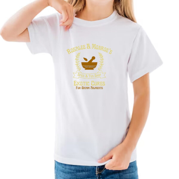 Camiseta Infanto Juvenil Rosalee e Monroe exotic cures - Imagem 3