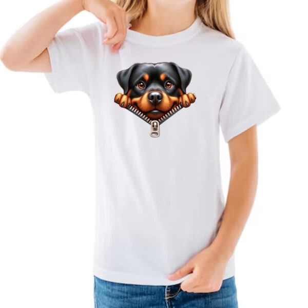 Camiseta Infanto Juvenil Rottweiler no Ziper - Imagem 3