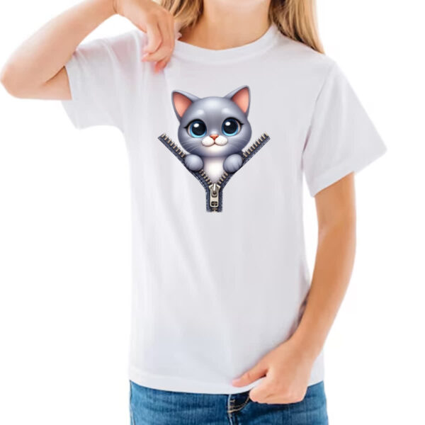 Camiseta Infanto Juvenil Russian Blue no ziper - Imagem 3