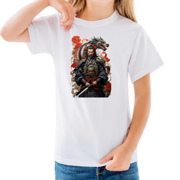 Camiseta Infanto Juvenil Samurai Japones Dragao Milenar - Imagem 3