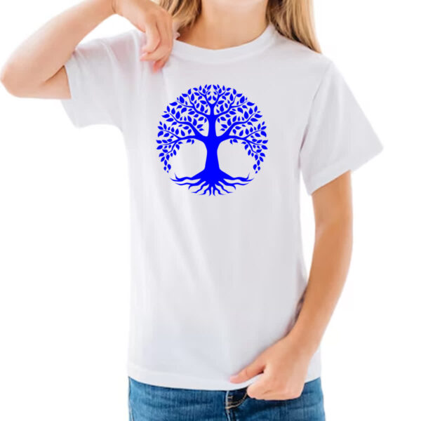 Camiseta Infanto Juvenil Arvore da vida azul - Imagem 3