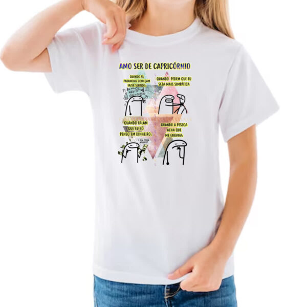 Camiseta Infanto Juvenil Signo Amo ser de Capriconio - Imagem 3