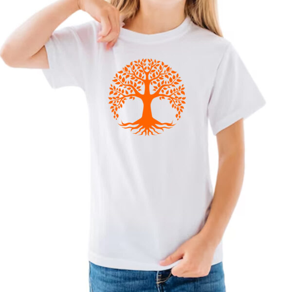 Camiseta Infanto Juvenil Arvore da vida laranja - Imagem 3
