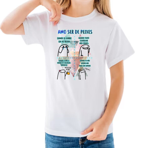 Camiseta Infanto Juvenil Signo Amo ser de Peixes - Imagem 3