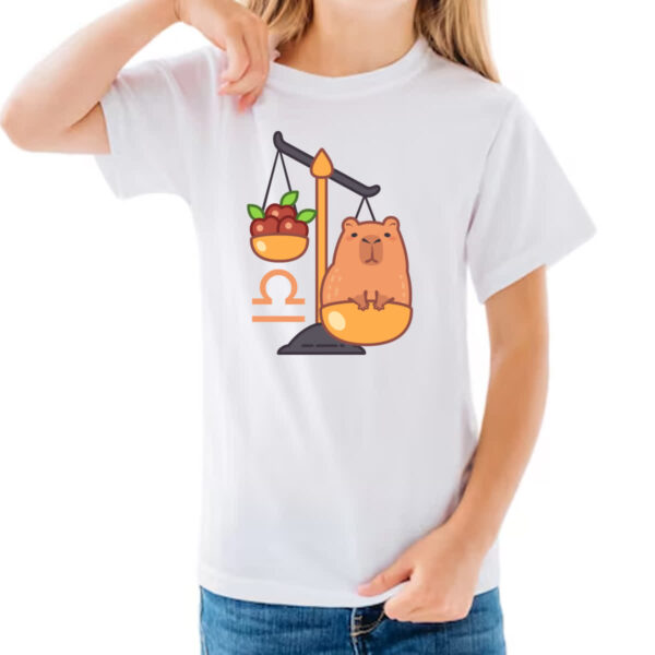 Camiseta Infanto Juvenil Signo Capivara Libra - Imagem 3