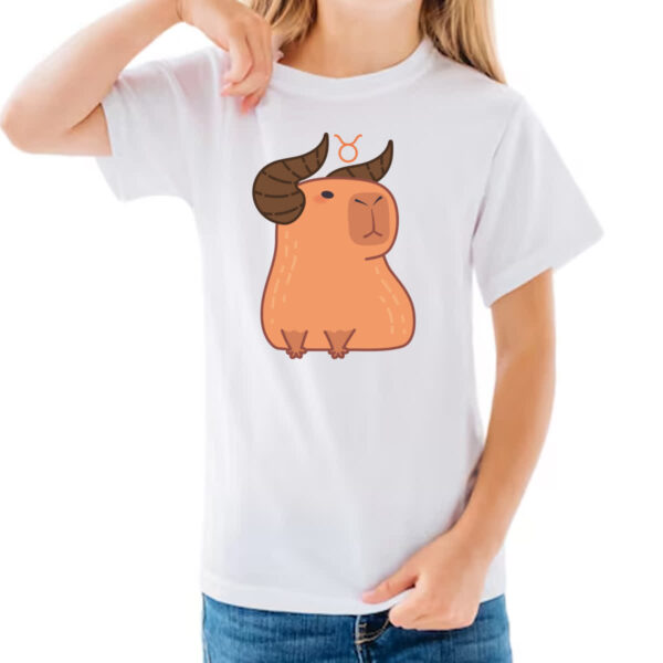 Camiseta Infanto Juvenil Signo Capivara Touro - Imagem 3