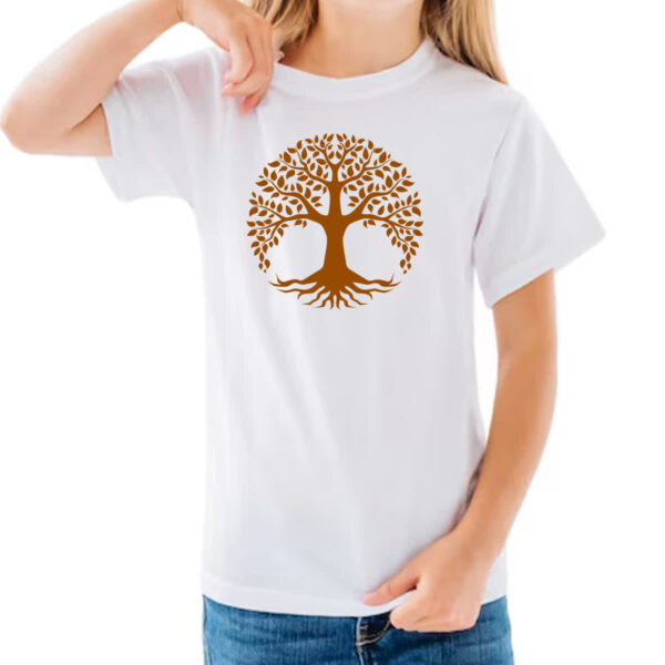 Camiseta Infanto Juvenil Arvore da vida marrom - Imagem 3