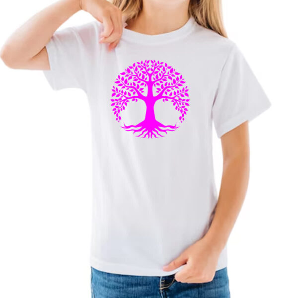 Camiseta Infanto Juvenil Arvore da vida pink - Imagem 3