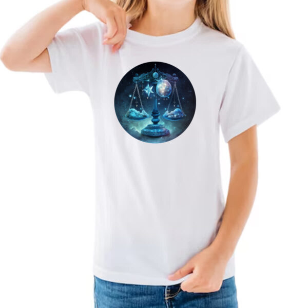 Camiseta Infanto Juvenil Signo de Libra placa de luxo - Imagem 3