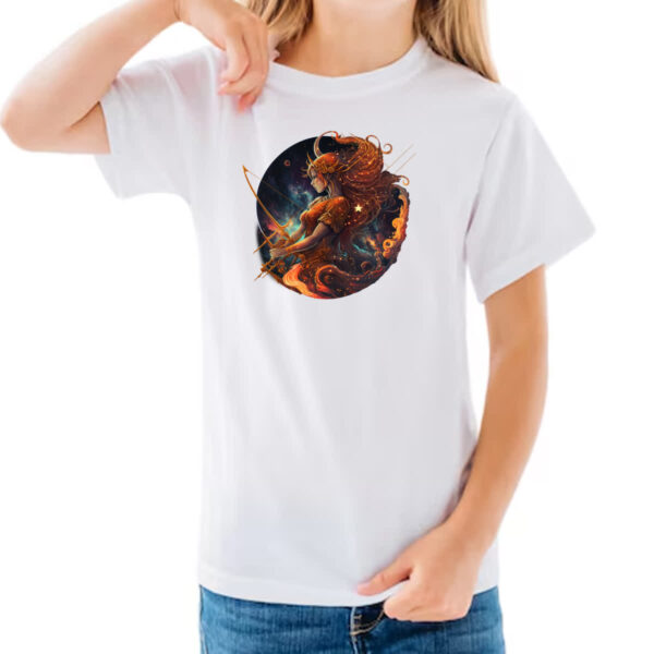 Camiseta Infanto Juvenil Signo de Sagitario placa de luxo - Imagem 3