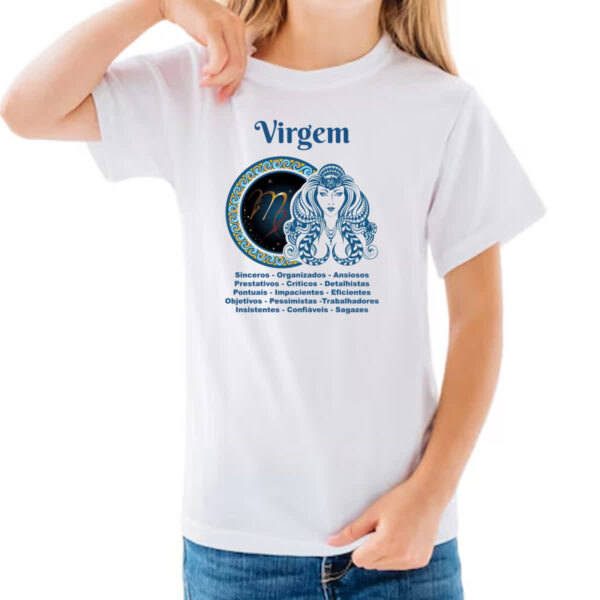 Camiseta Infanto Juvenil Signo de Virgem adjetivos - Imagem 3