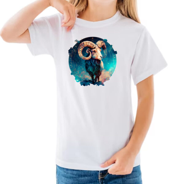 Camiseta Infanto Juvenil Signo de aries logo de luxo - Imagem 3