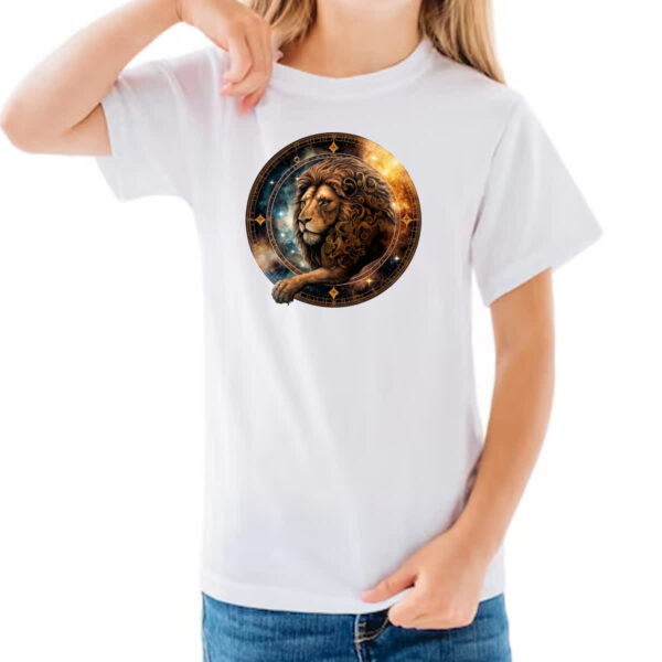 Camiseta Infanto Juvenil Signo de leao logo de luxo - Imagem 3