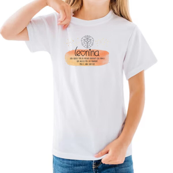 Camiseta Infanto Juvenil Signo sincero Leao - Imagem 3