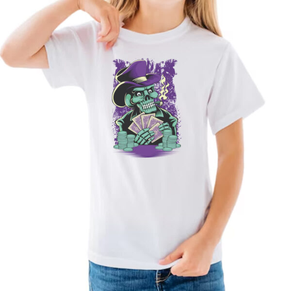 Camiseta Infanto Juvenil Skull poker - Imagem 3